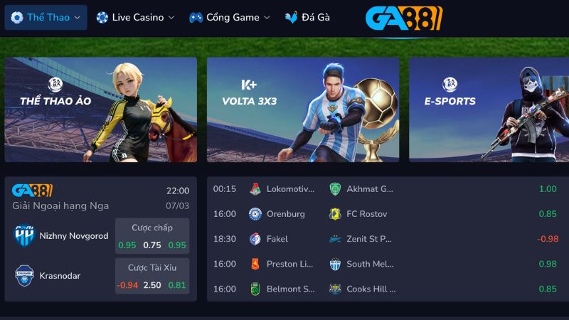 Thể thao 1XBET còn cung cấp kèo cược từ các giải đấu lớn